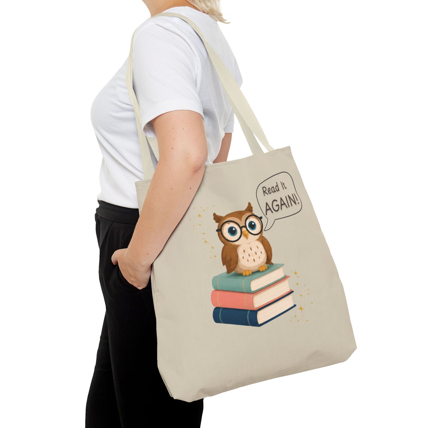 Read It Again Tote Bag, Library Tote, Teacher Gift, Librarian Gift, Book Lover Tote, Reading Tote Bag, Storytime Tote, Bookish Gift