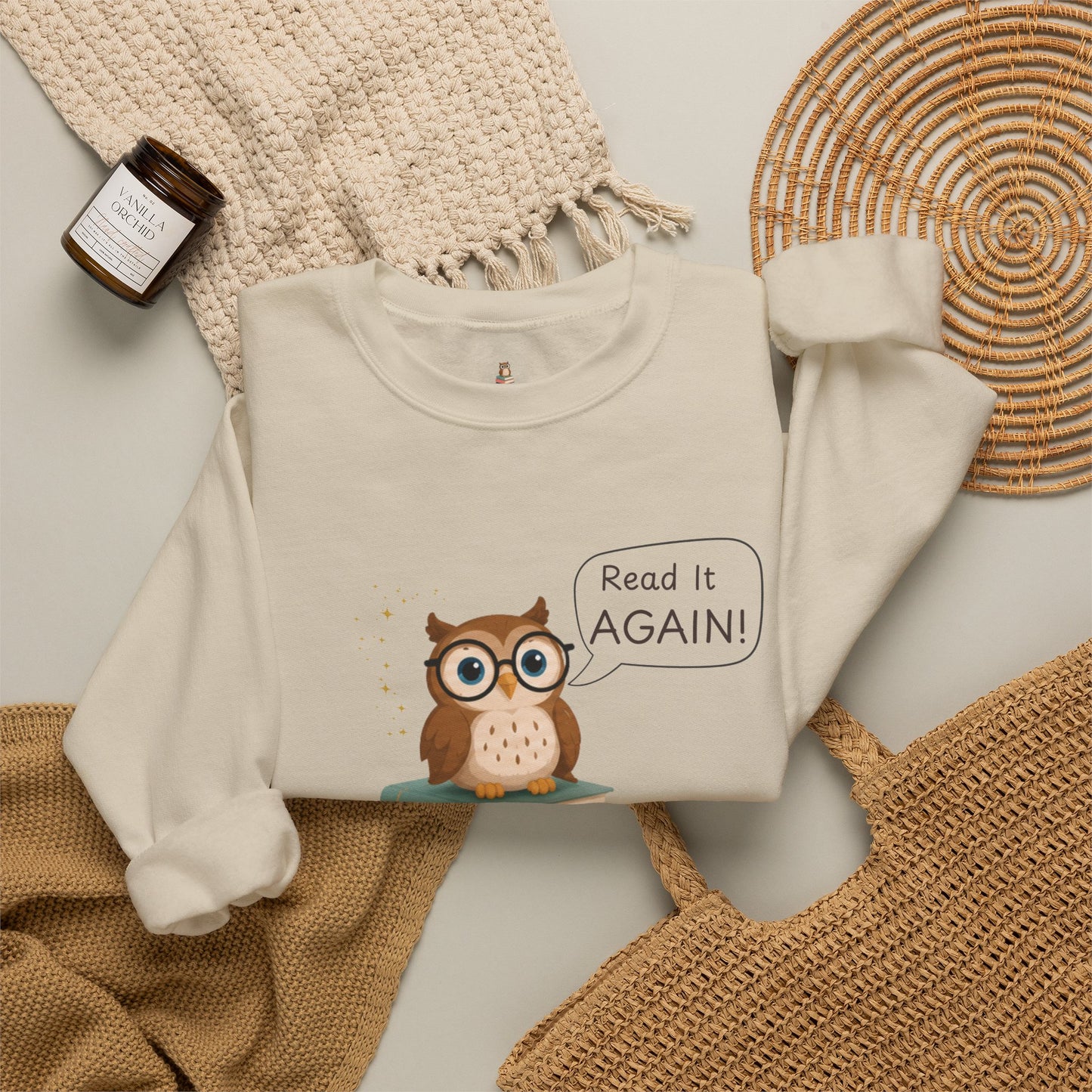 Read It Again Sweatshirt | Book Lover Crewneck | Reading Gift for Moms, Teachers & Librarians