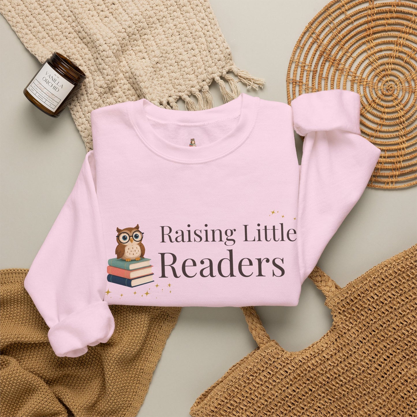 Raising Little Readers Sweatshirt | Cozy Book Lover Crewneck for Moms, Teachers & Reading Enthusiasts