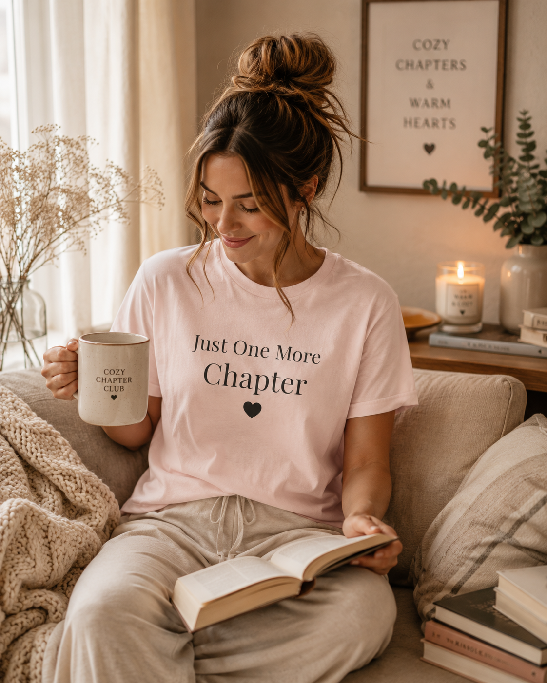 Just One More Chapter Book Lover T-Shirt | Bella+Canvas Tee