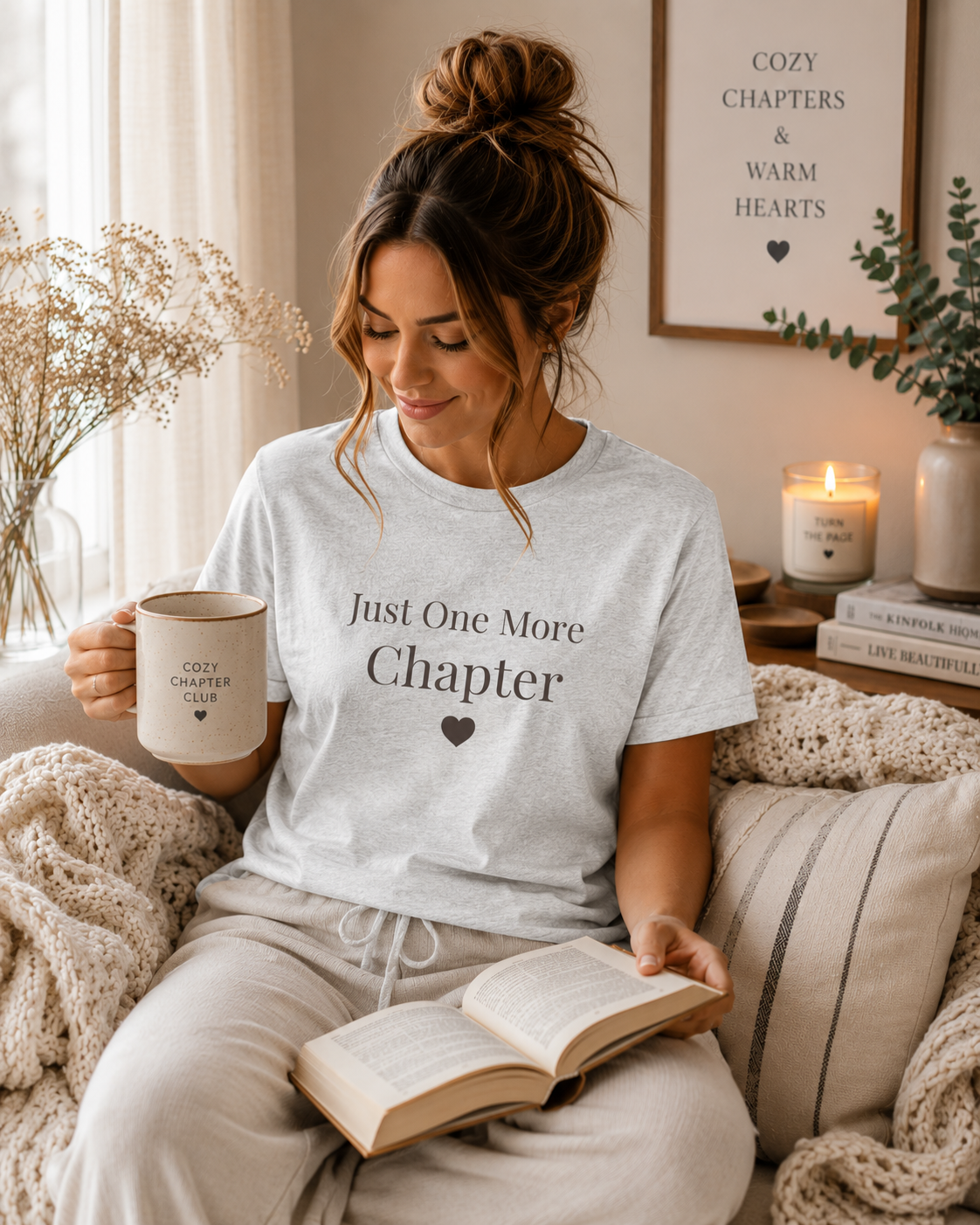 Just One More Chapter Book Lover T-Shirt | Bella+Canvas Tee