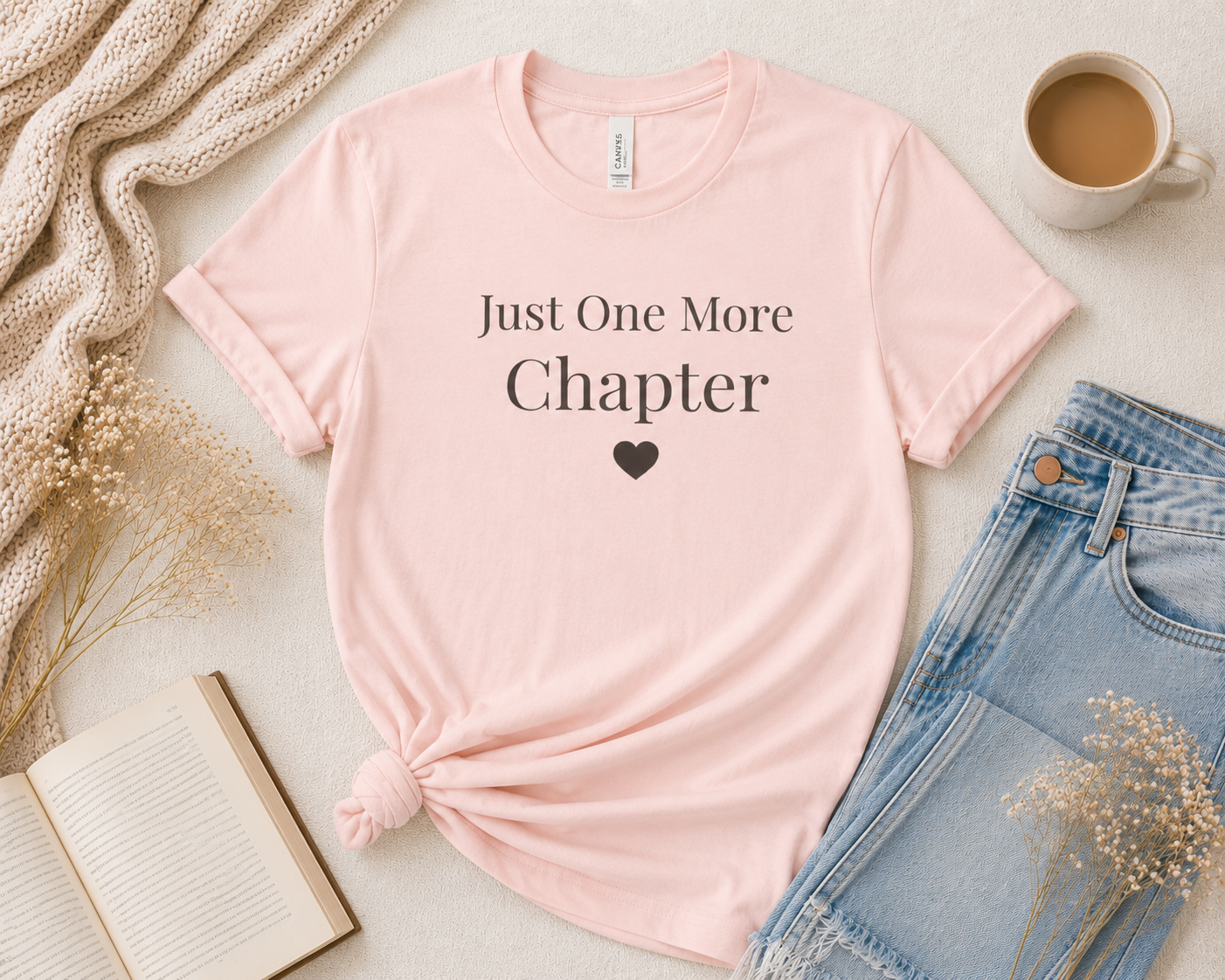 Just One More Chapter Book Lover T-Shirt | Bella+Canvas Tee