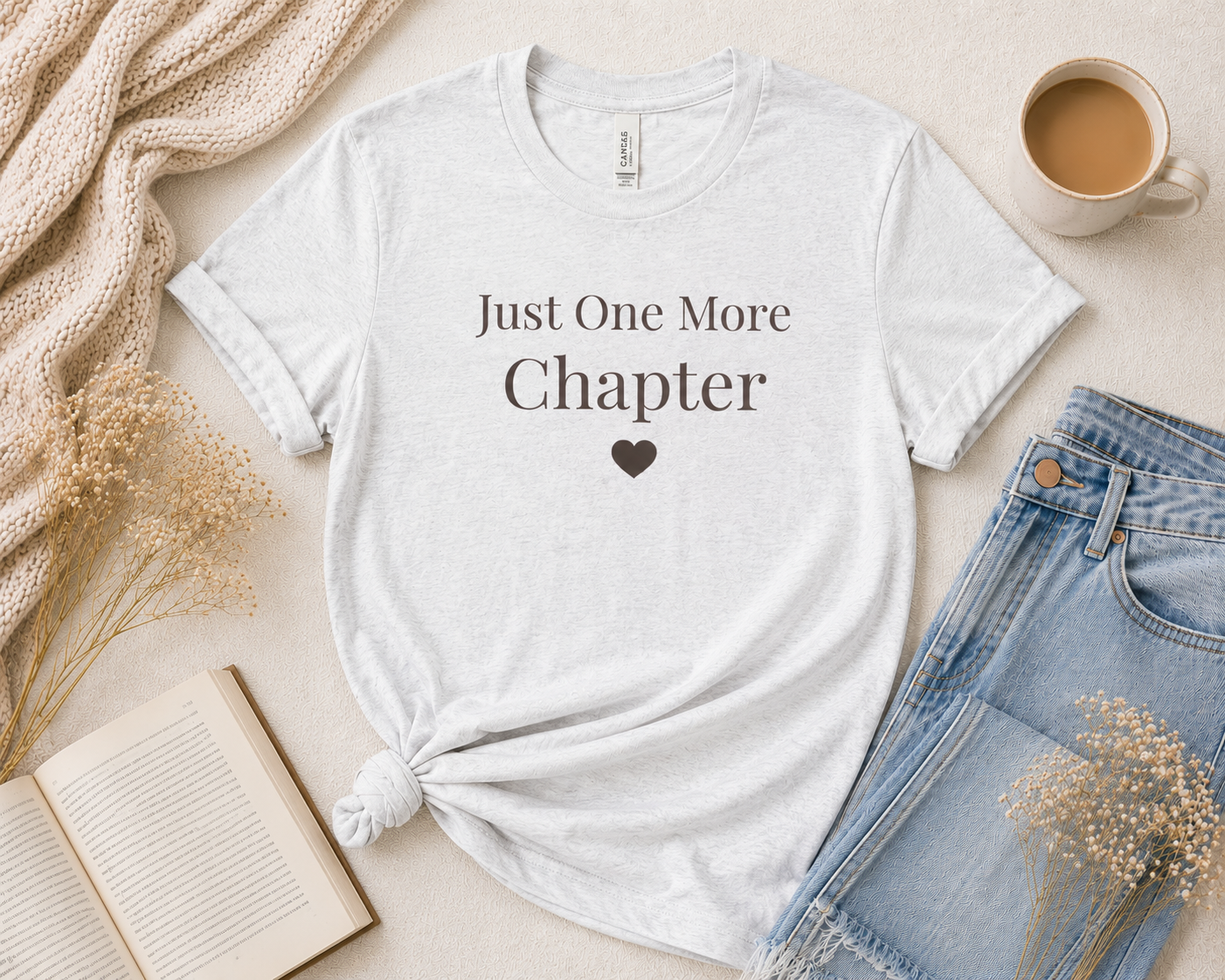 Just One More Chapter Book Lover T-Shirt | Bella+Canvas Tee