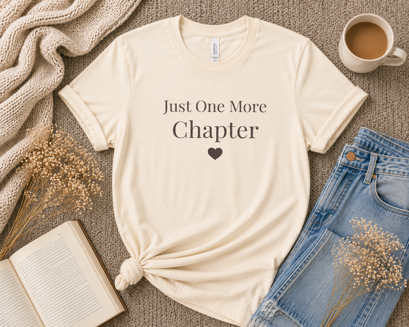 Just One More Chapter Book Lover T-Shirt | Bella+Canvas Tee