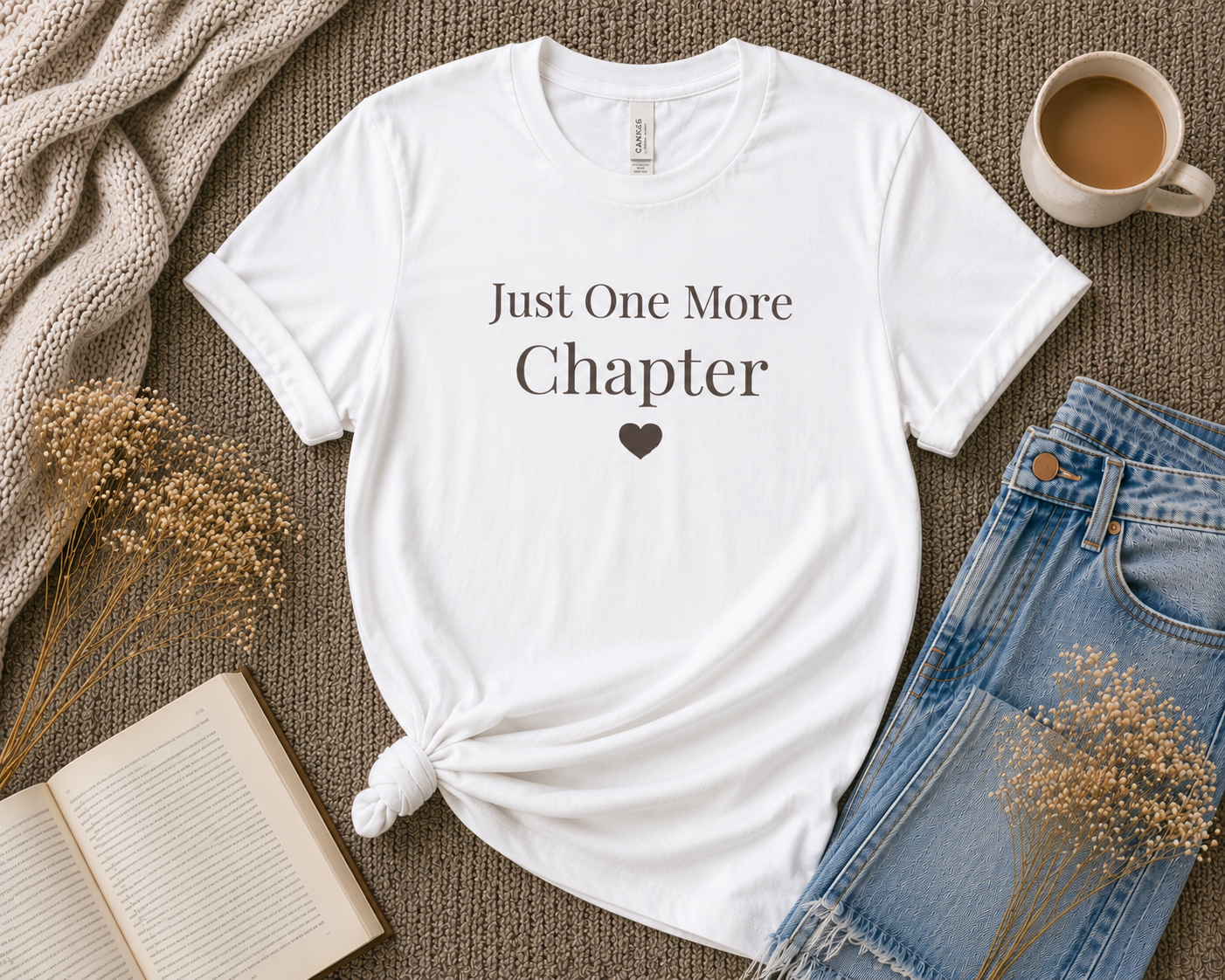 Just One More Chapter Book Lover T-Shirt | Bella+Canvas Tee