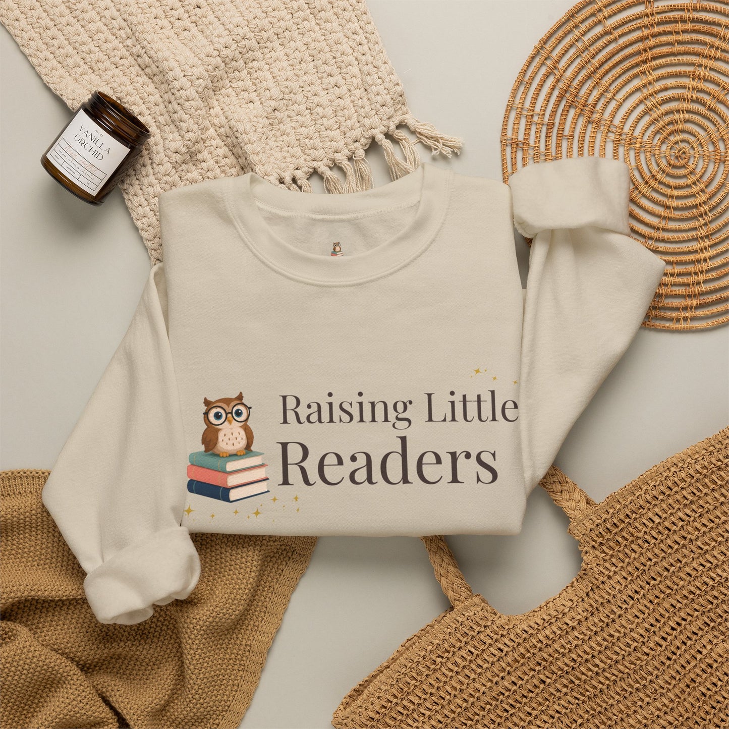 Raising Little Readers Sweatshirt | Cozy Book Lover Crewneck for Moms, Teachers & Reading Enthusiasts