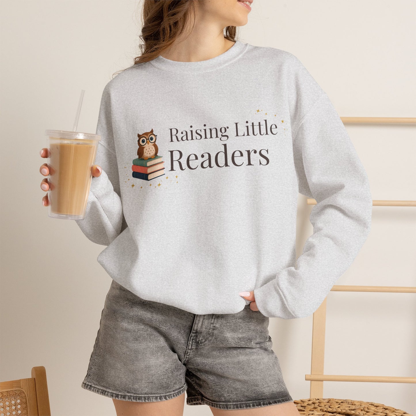 Raising Little Readers Sweatshirt | Cozy Book Lover Crewneck for Moms, Teachers & Reading Enthusiasts