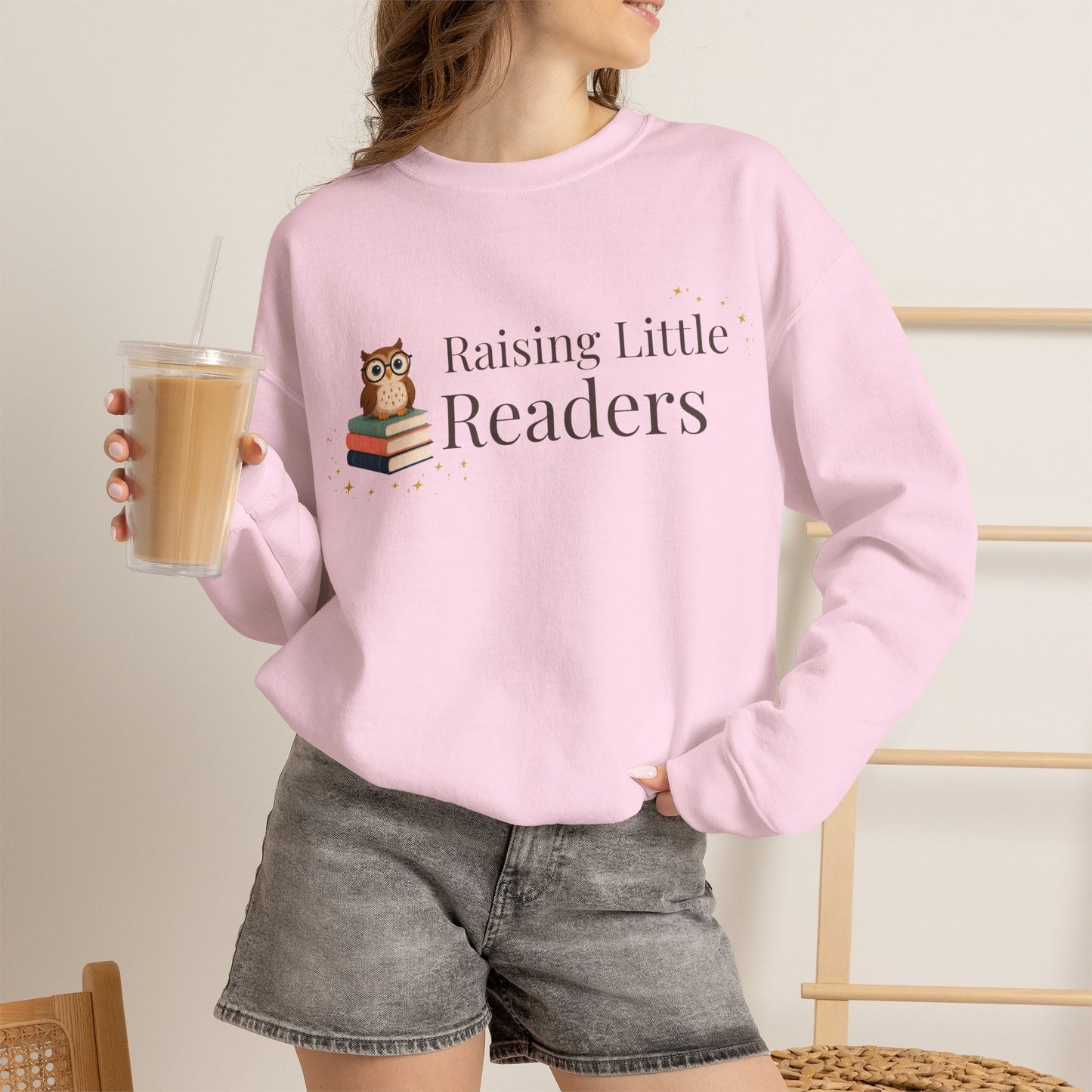 Raising Little Readers Sweatshirt | Cozy Book Lover Crewneck for Moms, Teachers & Reading Enthusiasts